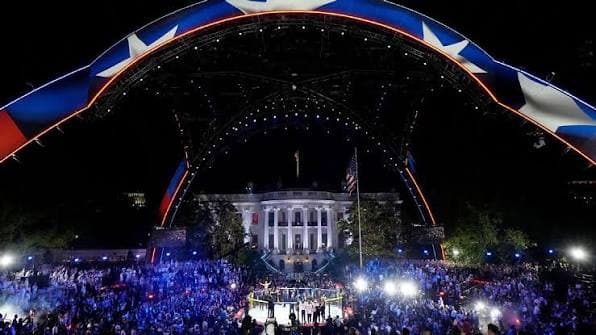 South Lawn of the White House set up for a large public event