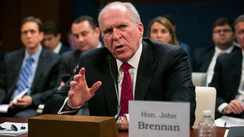 Former CIA Director John Brennan speaking at a public forum