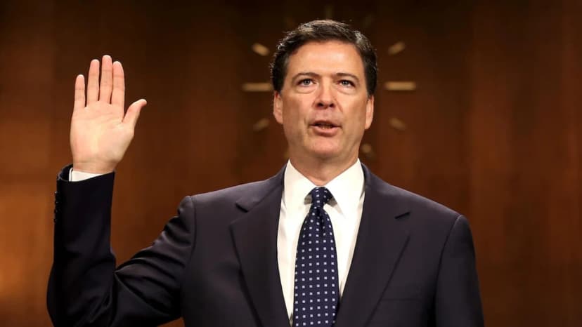 Former FBI Director James Comey testifying before Congress representing the federal subpoena issued by Miami prosecutors in 2026 DOJ investigation