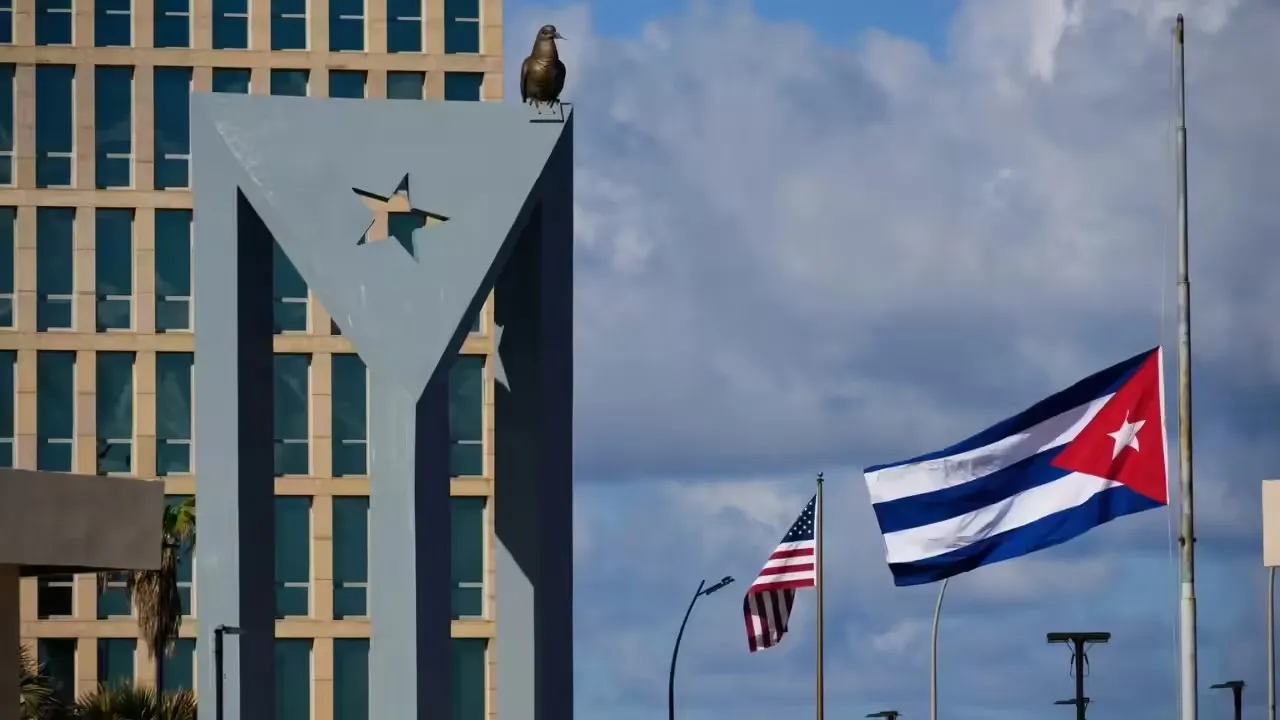 March outside the US Embassy in Havana to protest US policy in the area