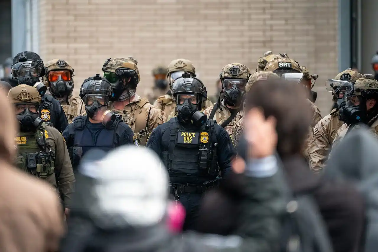 Federal agents and protesters facing off outside Portland ICE building