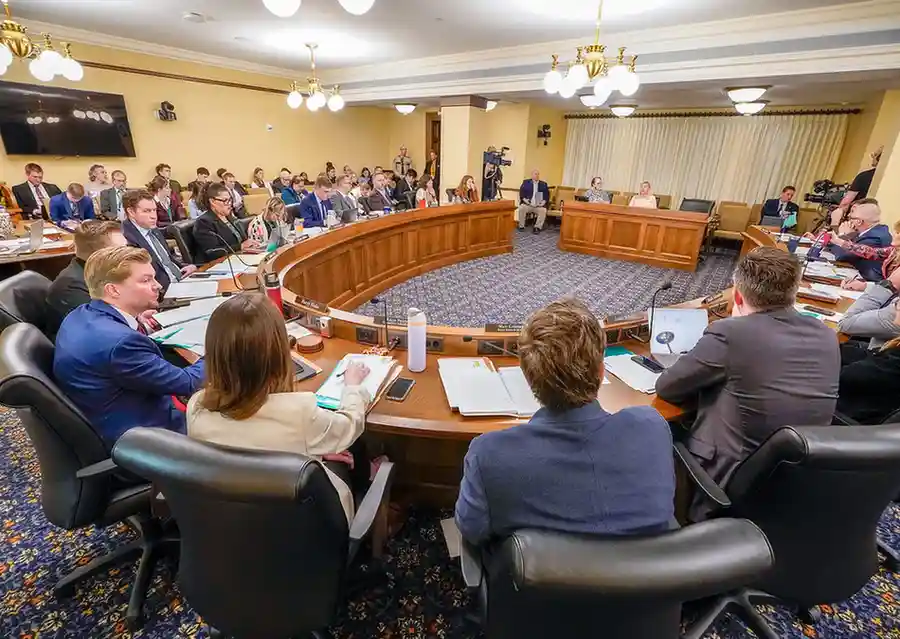 Minnesota House Fraud Prevention Committee hearing room during Feeding Our Future investigation in 2026