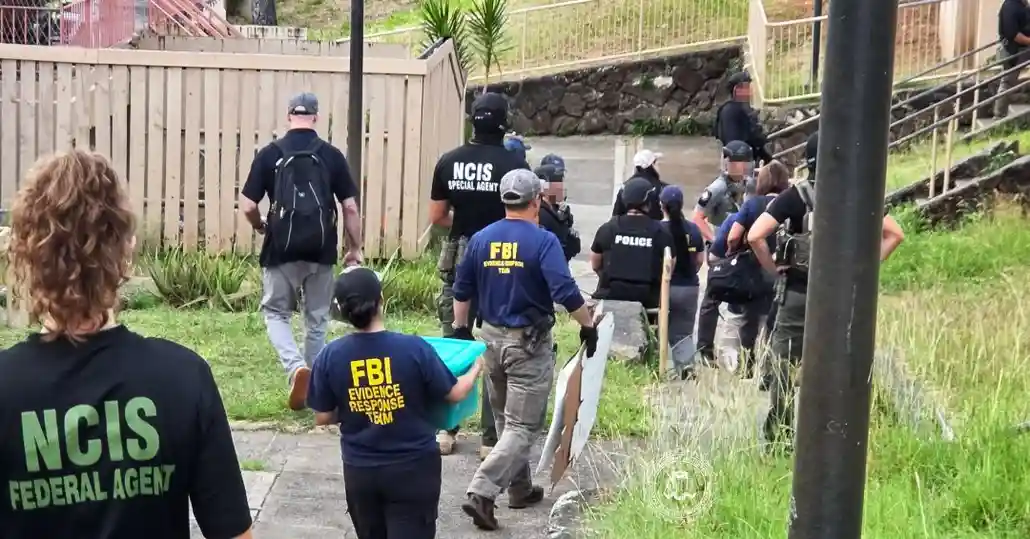 Federal investigators during Operation Spring Cleaning field operations