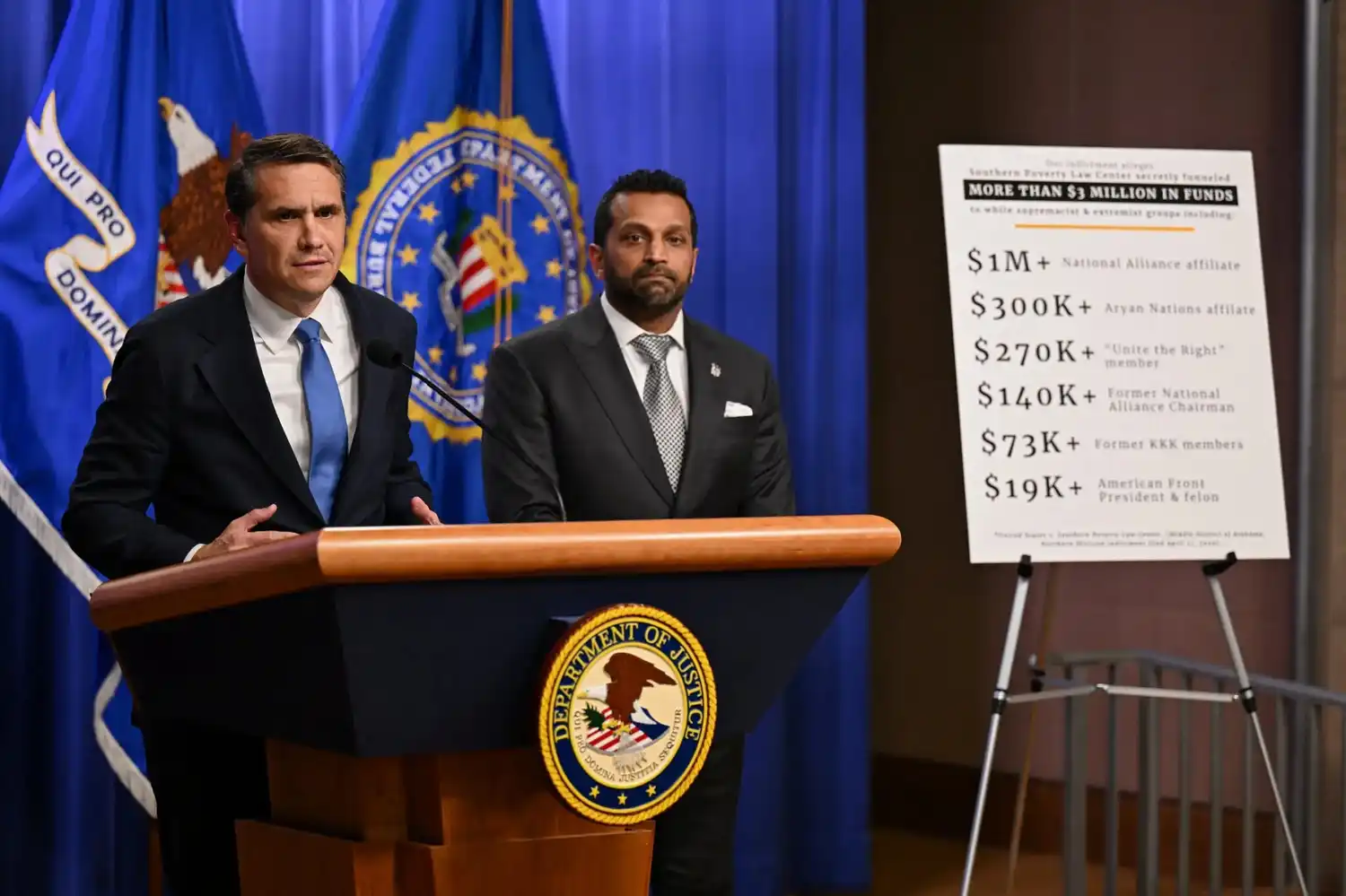 DOJ press conference announcing Southern Poverty Law Center indictment