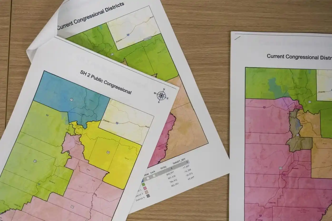 A picture of Utah's current congressional districts, which were ordered by the court